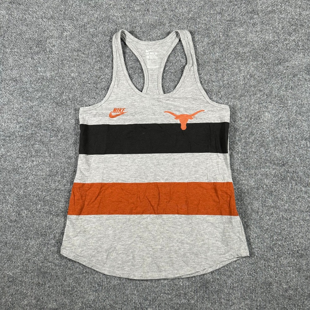 Nike Tank Top Womens Size S Gray Viscose Texas Longhorns Striped Athletic Cut